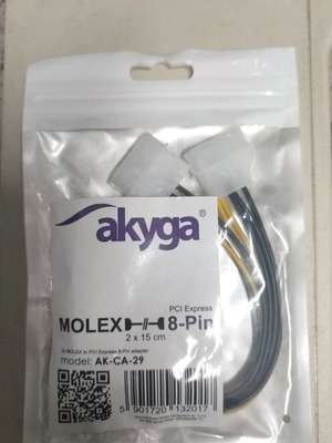Akyga 8-Pin PCIe - 4-Pin Molex cable used 0.15m multicolor AK-CA-29