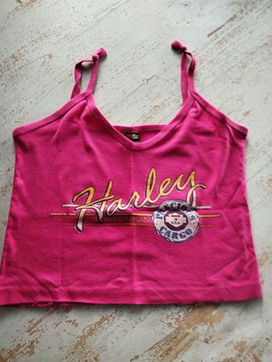 Vintage Harley Davidson pink crop-top like new