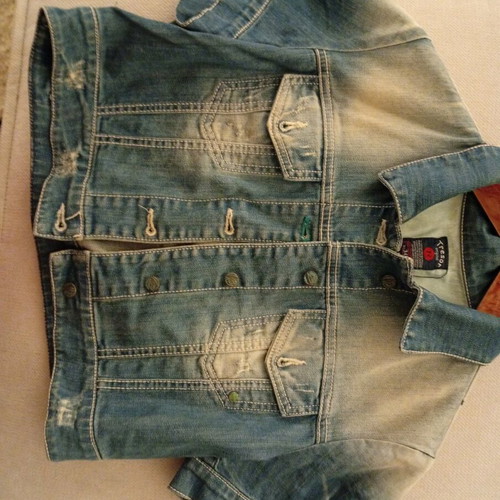 Jean cropped denim jacket Tresor like new, size XL