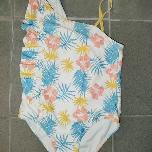Orchestra Girls' One-Piece Swimsuit 12 Years Used, Colorful, Size 152 cm