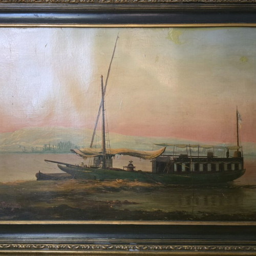 Oil painting used, signed artwork 42x62cm