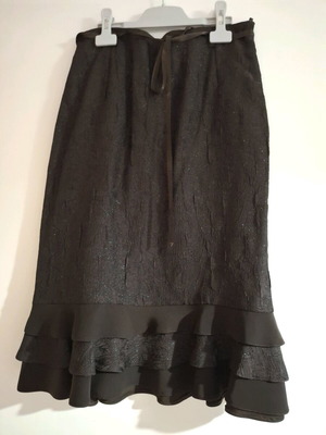 Skirt with ruffles used, brown, size M