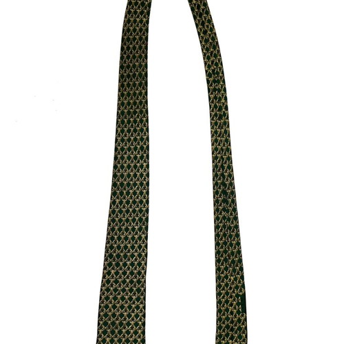 Hermes green silk tie used, narrow size, with box