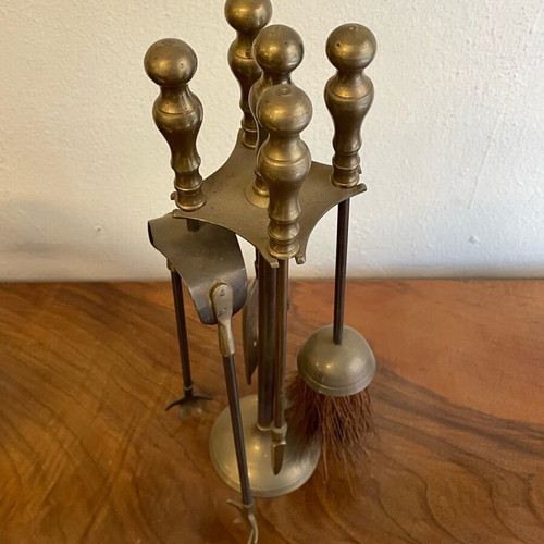 Brass fireplace set used, vintage collectible