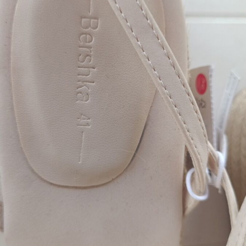 Bershka women's summer platform sandals new size 41 beige