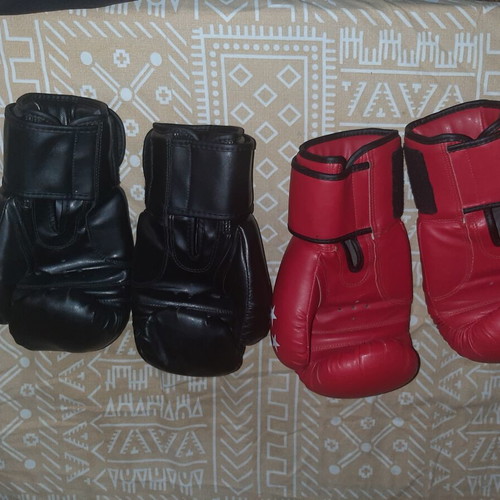 Force1 gloves and Leone shin guards for kickboxing like new