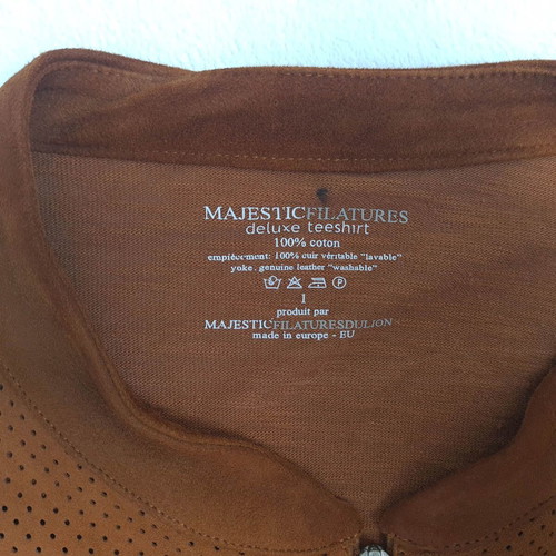 Majestic Filatures women's suede leather and cotton jacket blouse, size XS