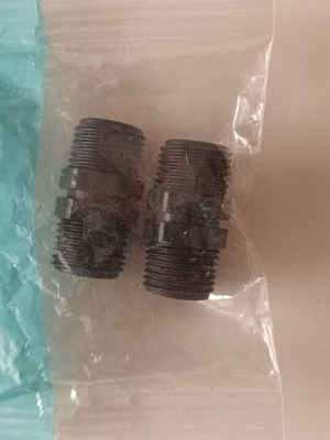Plastic nipples 1/2" x 1/2" set of 2 new
