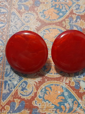 Earrings clip-on, like new, red