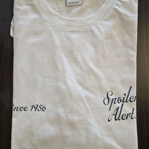 Bershka men's white T-shirt with blue design size L new