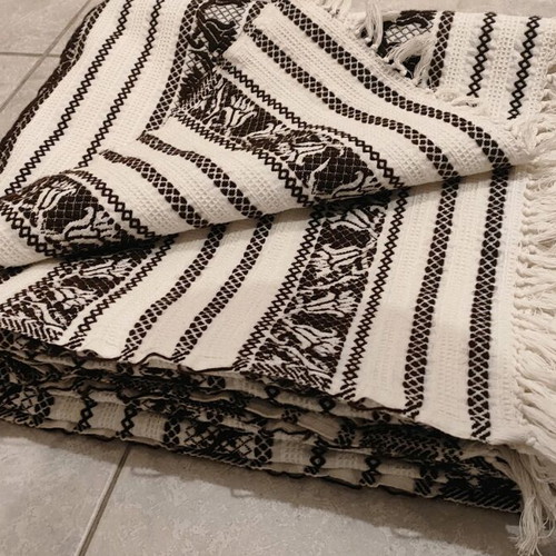 Caramel wool throw blanket like new with fringes