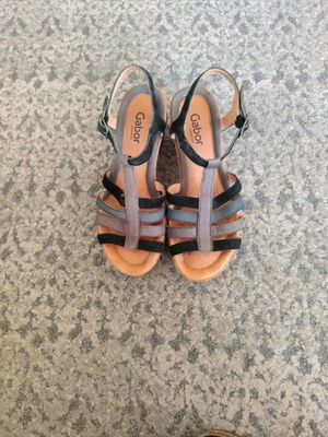 Gabor sandals used, size 39, comfort series, black and grey tones
