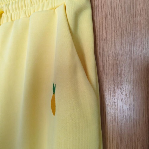Shein Wide Leg Pants Medium lemon embroidery like new