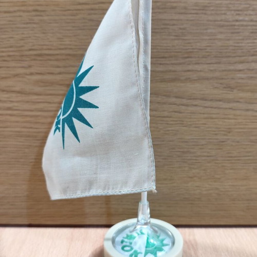 PASOK vintage advertising desk flag used, Greek made