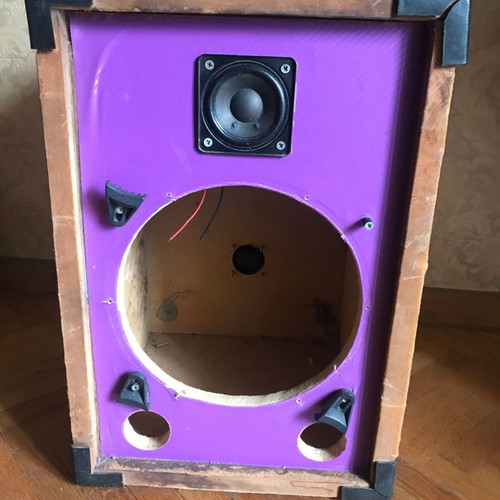 Custom speaker box used for construction