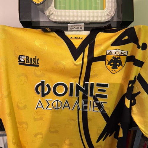 AEK Football Jersey 1993-1994 Authentic with Stadium Model