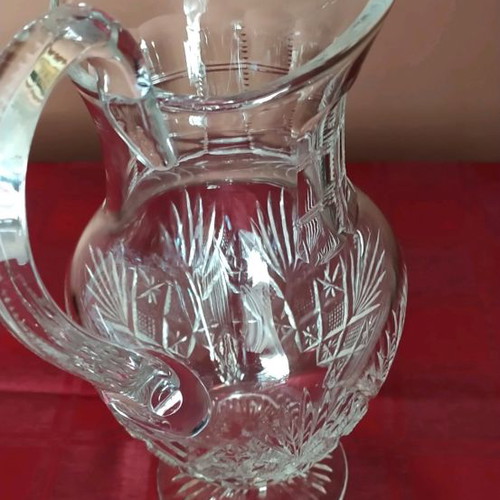 Crystal Pitcher with Engraving like new