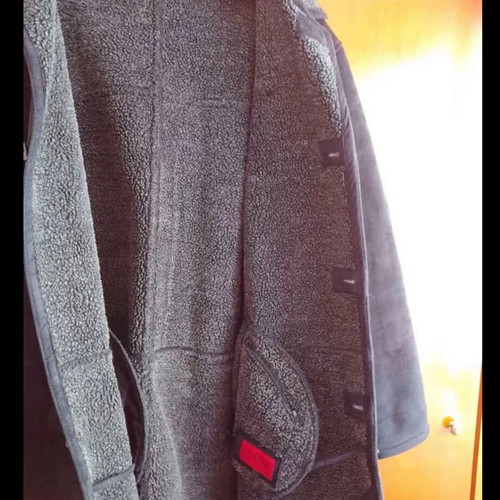 Men's coat XXL like new, gray suede with gray fur lining