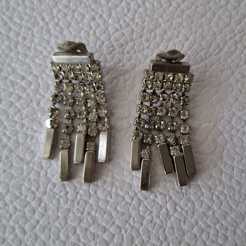Vintage earrings with clips and pins, 17 pairs and 10 pins