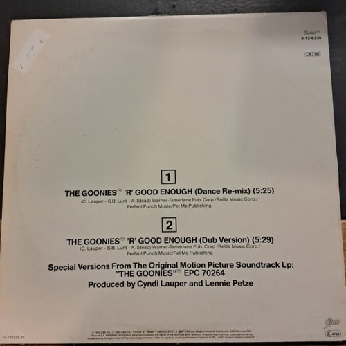 The Goonies R'Good Enough Maxi Single used, Cyndi Lauper