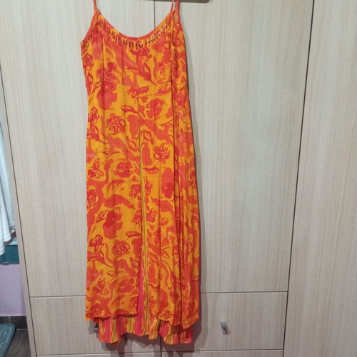 Summer dress like new, cotton, yellow and orange, size M