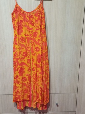 Summer dress like new, cotton, yellow and orange, size M