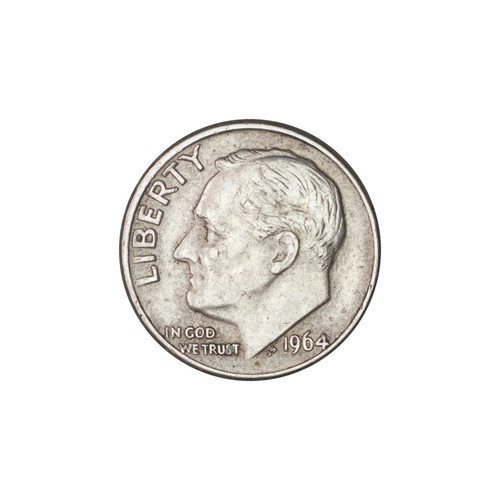 Roosevelt Silver Dime 1964 used