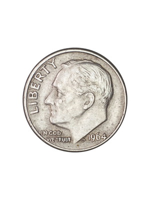 Roosevelt Silver Dime 1964 used