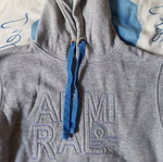Admiral hoodie like new, gray and blue, for S/M