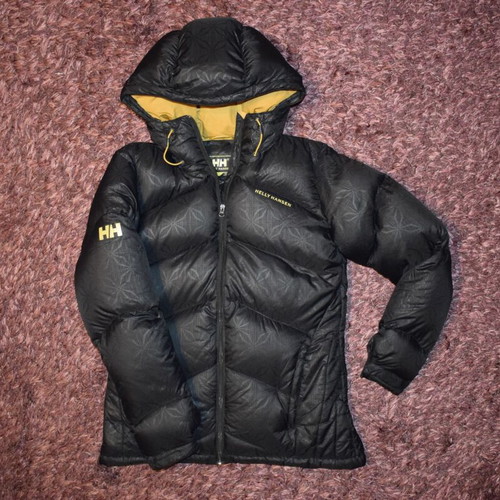Helly Hansen women's down jacket with snowflakes size S used, black