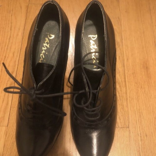 Patricia Miller black leather Oxford ankle boots size 40