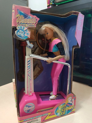 Winnie's Fitness Center doll used with treadmill and accessories