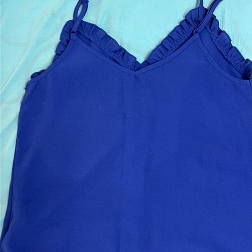 Women's top size S new, blue with adjustable straps
