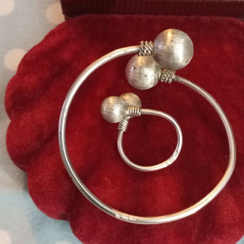 Lalaunis A21 925 silver bracelet and ring set used