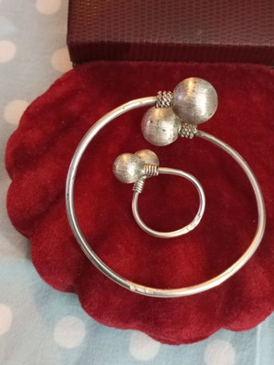 Lalaunis A21 925 silver bracelet and ring set used