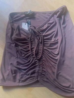 Bubblegun brown skirt with ruching, new with tags