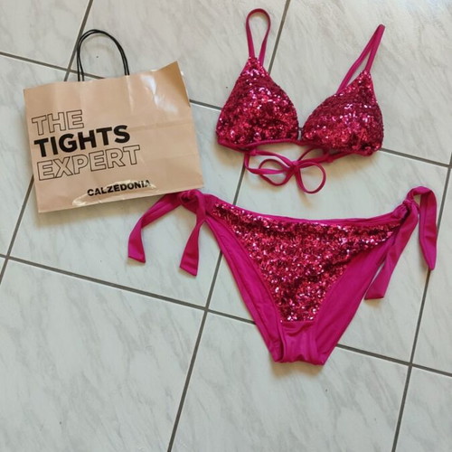 Calzedonia triangle bikini set, pink, size M