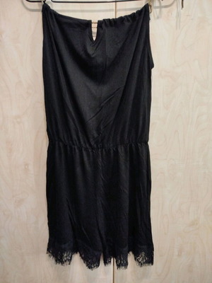 Xana jumpsuit shorts viscose with lace like new, size S-M, black