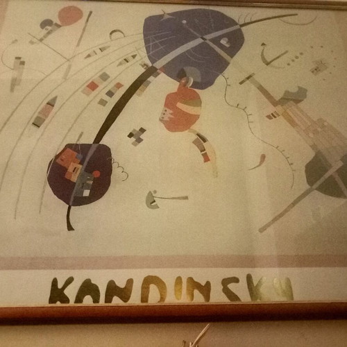 Kandinsky Copy Modern Painting With Glass And Frame