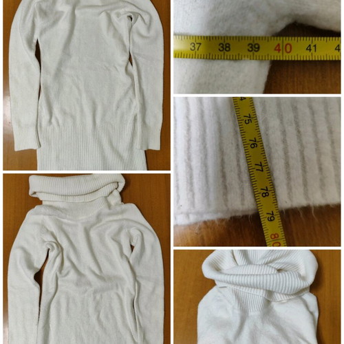 Vintage women's turtleneck sweater M cream wool like new