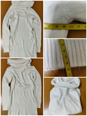 Vintage women's turtleneck sweater M cream wool like new