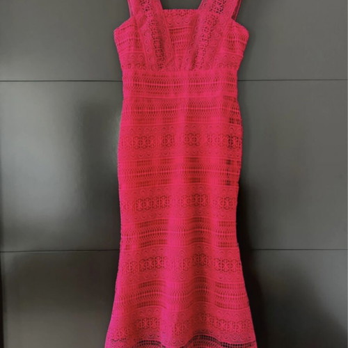 Lace dress fuchsia raspberry new with tag, size S