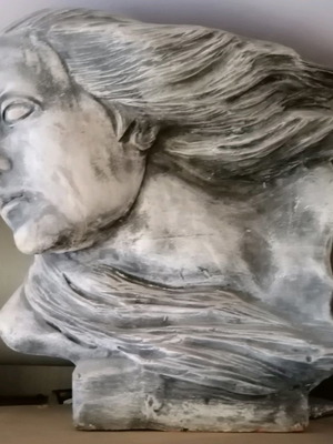 Ceramic bust head The Wind used vintage