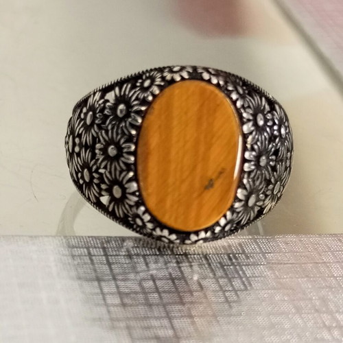 Silver ring handmade 925 with tiger's eye like new