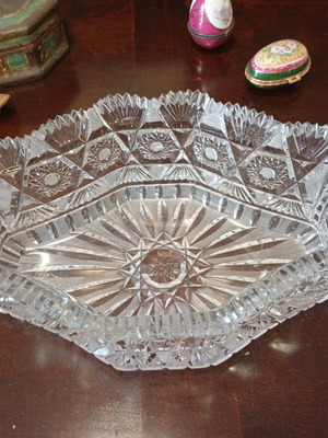 Crystal fruit bowl like new, large, 31x20 cm