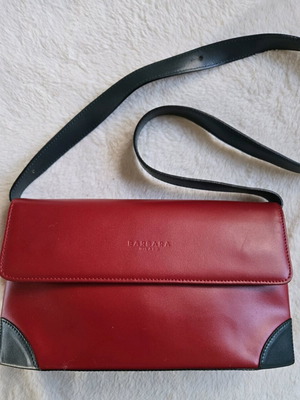 Barbara Milano leather bag new, shoulder, burgundy with gray