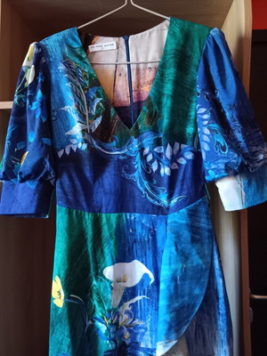 Maxi dress Mind Matter floral print blue small like new