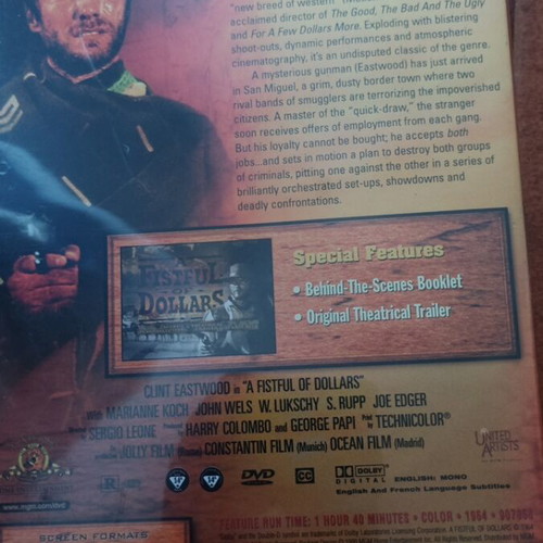 A Fistful of Dollars DVD like new, action genre, no Greek subtitles