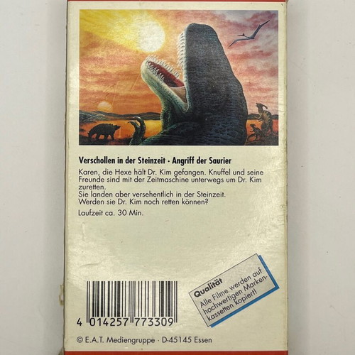 Video cassette used with dubbed animated cartoons