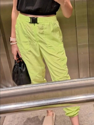 Zara summer pants like new, green and yellow, size M
